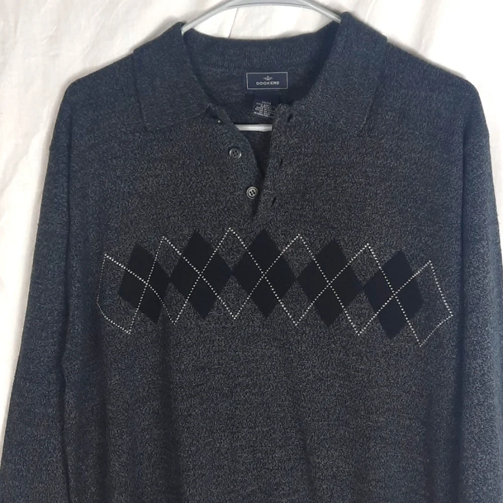 Dockers Mens Sweater Medium Gray Longsleeve